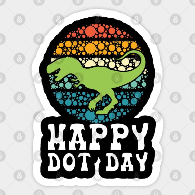 Happy International Dot Day Colorful Polka Dot Dinosaur Boys Sticker by The Design Catalyst